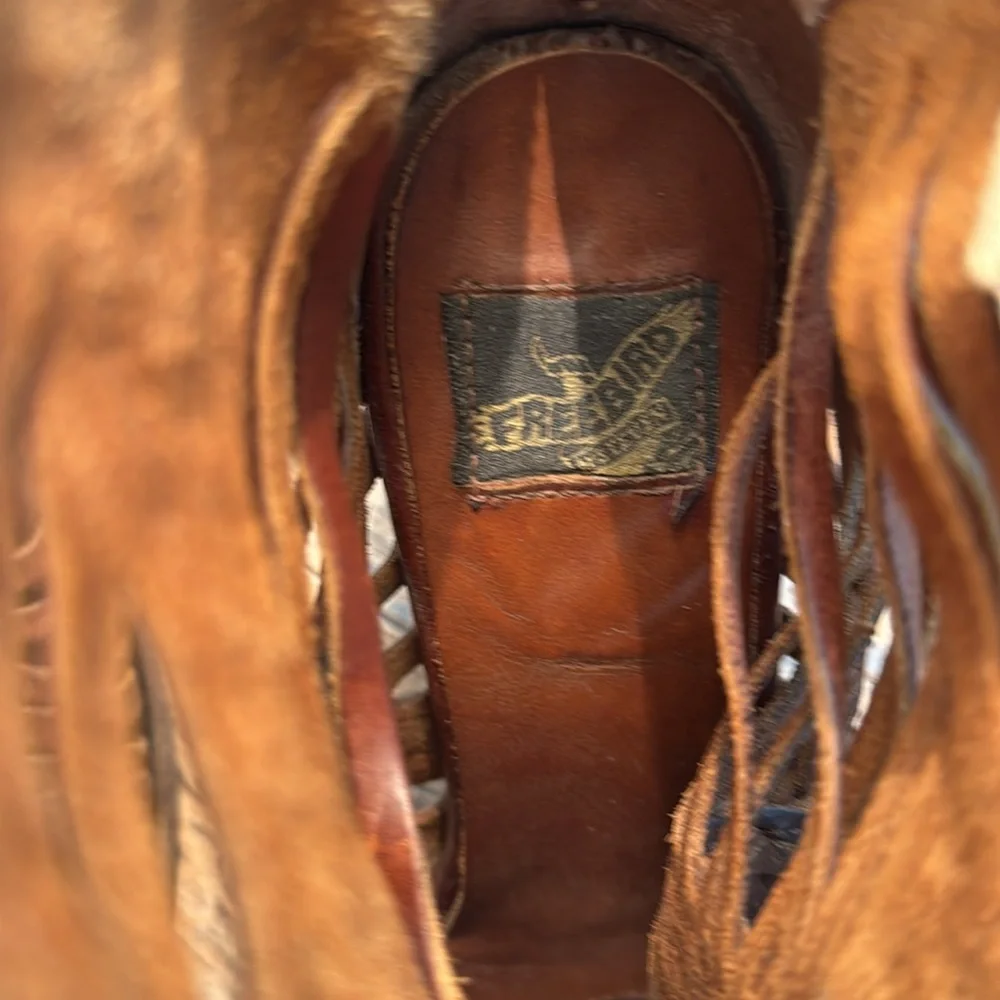 Free Bird Bela Braided Brown Women's Open-Toe Boots size 8 - Picture 3 of 9